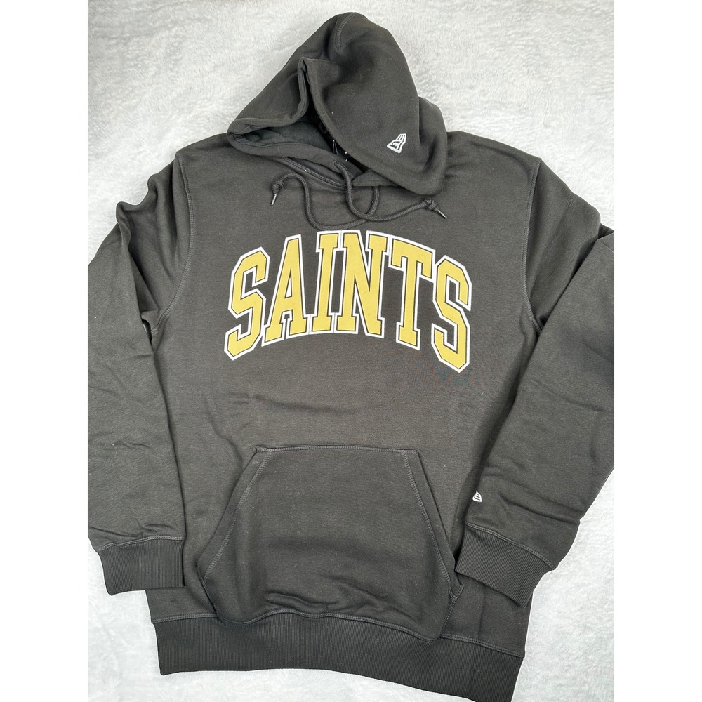 New Era NFL New Orleans Saints Hoodie Charcoal Grey Fleur-de-lis Pullover Mens